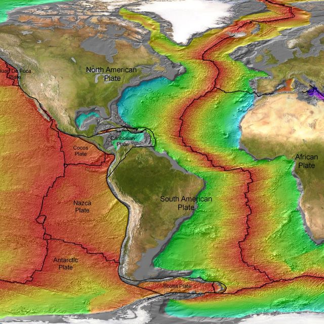 carte des ages des fonds océanique